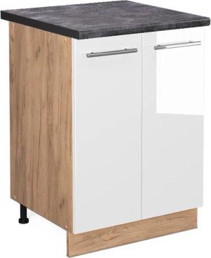 Vicco Unterschrank Fame-Line, Weiß Hochglanz/Goldkraft Eiche,