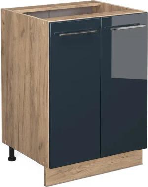 Vicco Unterschrank Fame-Line, Dunkelblau Hochglanz/Goldkraft Eiche,