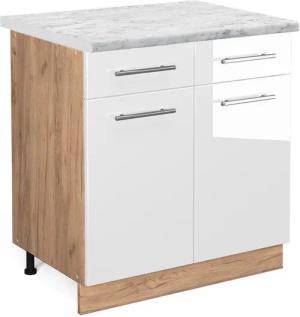 Vicco Unterschrank Fame-Line, Weiß Hochglanz/Goldkraft Eiche,
