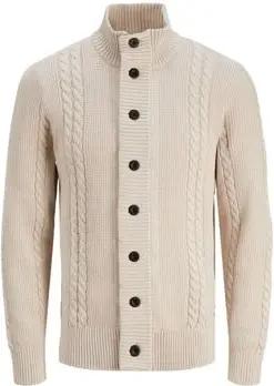 Jack & Jones  Pullover 12242947 GRID CABLE CARDIGAN-MOONBEAM