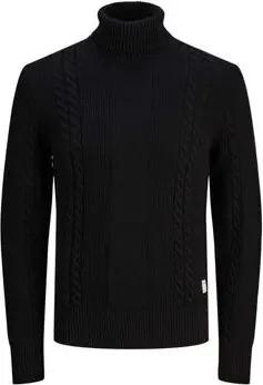 Jack & Jones  Pullover 12242944 GRID CABLE ROLL-BLACK