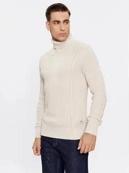 Jack & Jones  Pullover 12242944 GRID CABLE ROLL-MOONBEAM