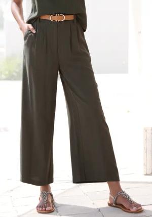 LASCANA Bundfaltenhose Damen khaki Gr.38