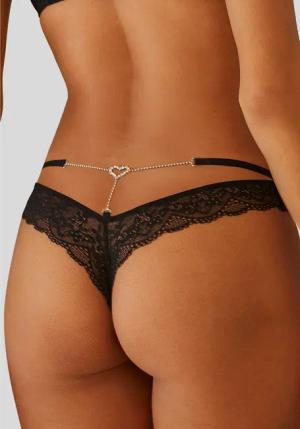 PETITE FLEUR GOLD String Damen schwarz Gr.32/34