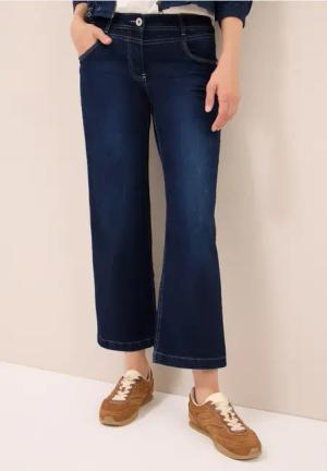Cecil Damen Wide Leg Jeans in Blau, Gr: 26