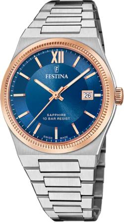 Festina F20036/2 Herrenuhr Swiss Made Rivé 40mm 10ATM
