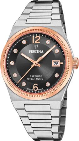 Festina F20037/3 Damenuhr Swiss Made Rivé 35mm 10ATM