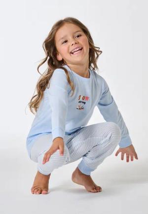 Schlafanzug lang Bündchen Ringel air - Kids Nightwear 140