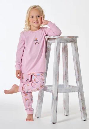Schlafanzug lang Bündchen Regenbogen Sonne veilchen - Kids Nightwear 140