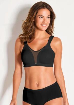 Soft-BH mit Entlastungsträgern - schwarz - Gr. 100F von Goldner Fashion