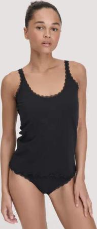 hessnatur Damen Tanktop COTTON FEEL aus Bio-Baumwolle - schwarz - Größe 46