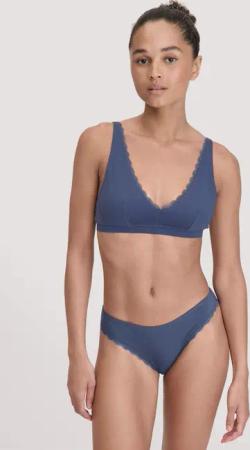hessnatur Damen Slip COTTON FEEL aus Bio-Baumwolle - blau - Größe 36