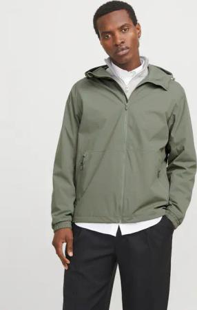 Jack & Jones Outdoorjacke "JJEURBAN Jacke mit Kapuze, elastischem Bund und Taschen", mit Kapuze, unifarben, modisch, regular fit, Kunstfaser