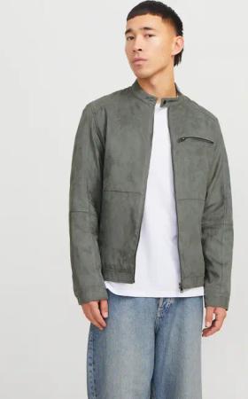 Jack & Jones Bikerjacke "JJEDYLAN mit wasserabweisender Funktion", ohne Kapuze, unifarben, modisch, regular fit, Polyester