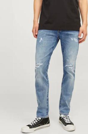 Jack & Jones Slim-fit-Jeans "JJIGLENN – Jeans mit Stretch, niedriger Leibhöhe und Taschen", used, modisch, slim fit, Denim/Jeans