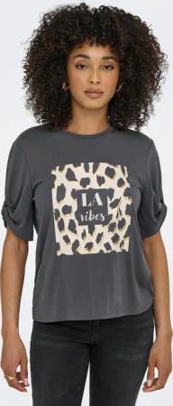 ONLY Kurzarmshirt "ONLFREE – T-Shirt mit Print für lässige Kombinationen", modisch, Jersey, regular fit, Materialmix, Rundhals