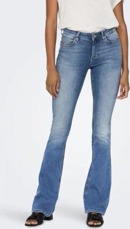 ONLY Bootcut-Jeans "ONLBLUSH – Bootcut-Jeans mit ausgestelltem Bein", bootcut fit, modisch, Denim, Baumwollmischung
