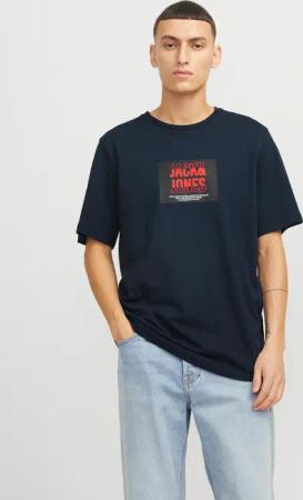 Jack & Jones Print-Shirt "JJHUDSON – Print-Shirt mit Rundhals und Loose Fit", bedruckt, modisch, loose fit, Jersey