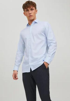 Jack & Jones Langarmhemd "JPRBLAPARKER Slim Fit Hemd, atmungsaktiv, ideal für den Alltag", unifarben, modisch, slim fit, Baumwolle, Hemdkragen