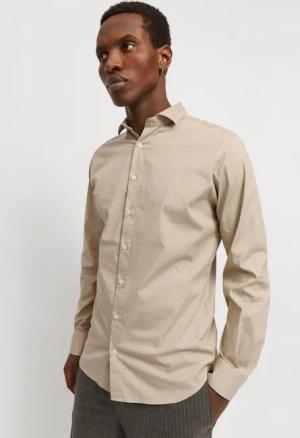 Jack & Jones Langarmhemd "JPRBLAJAXON mit Stretchanteil und stylischem Kragen", unifarben, slim fit, Web, Hemdkragen, atmungsaktiv