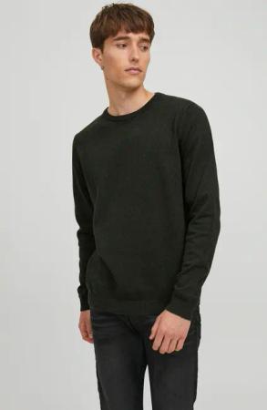 Jack & Jones Rundhalspullover "JJEBASIC mit Rundhals, ideal für Job und Freizeit", unifarben, modisch, slim fit, Baumwolle, Rundhals