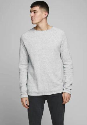 Jack & Jones Rundhalspullover "JJEHILL Einfarbiger Pullover mit angenehmem Tragegefühl", unifarben, modisch, schmal, Baumwolle, Rundhals