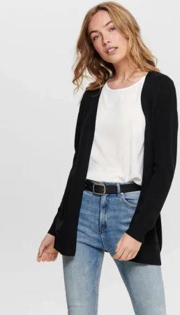 ONLY Strickjacke "ONLLESLY – Cardigan mit Taschen und figurumspielender Form", figurumspielend, casual, Feinstrick, Viskosemischung, V-Ausschnitt