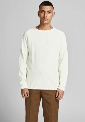 Jack & Jones Rundhalspullover "JJEHILL Einfarbiger Pullover mit angenehmem Tragegefühl", unifarben, modisch, schmal, Baumwolle, Rundhals
