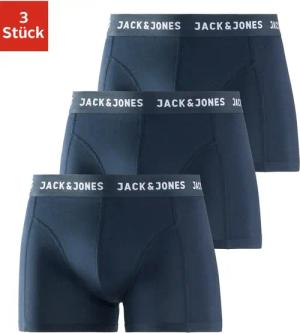 Jack & Jones Boxer "JACANTHONY im 3er Pack mit Logo-Bund und weichem Griff", (Packung, 3 St.), unifarben mit Farbeinsatz, modisch, eng anliegend, Baumwollmischung