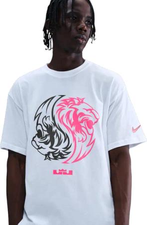 Nike LeBron Herren T-Shirts - Weiß - Größe L - Baumwoll-Jersey