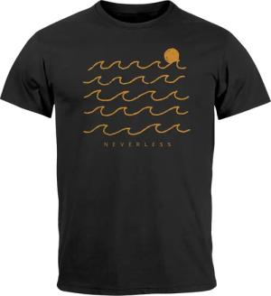 Neverless Print-Shirt Herren T-Shirt Frontprint Wellen