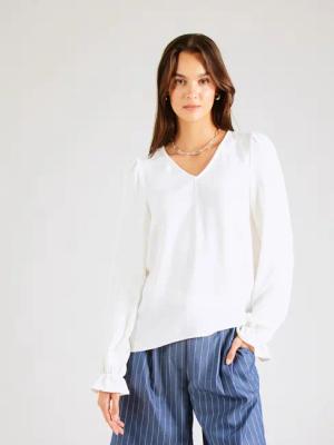 pieces Langarmbluse Tiffany (1-tlg) Drapiert/gerafft