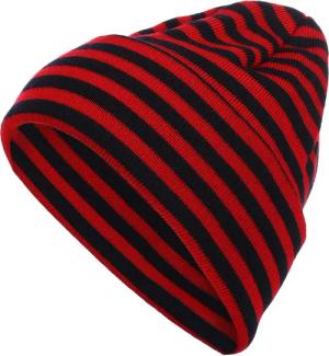 modAS Strickmütze Unisex Wollmütze gestreift -