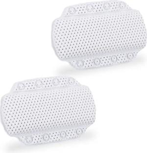 relaxdays Nackenstützkissen 2x Badewannenkissen mit Saugnäpfen