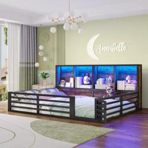 Merax Kinderbett (Plattformbett aus Metallrahmen und