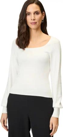Zero Strickpullover "zero Damen Strickpullover mit eckigem Ausschnitt", (1 tlg.), Plain/ohne Details