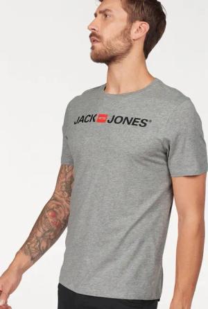 Jack & Jones T-Shirt "JJECORP mit Print, vielseitig kombinierbar für den Alltag", Logodruck, modisch, regular fit, Baumwolle, Rundhals