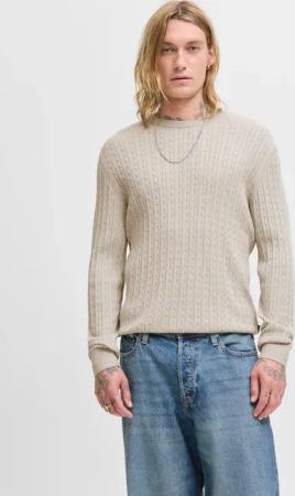 Jack & Jones Strickpullover "JJEEMIL KNIT CABLE CREW NECK NOOS"