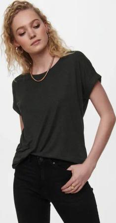 ONLY T-Shirt "ONLMOSTER – T-Shirt mit melierter Optik und elastischem Material", meliert, casual, lässig geschnitten, Viskosemischung, Rundhals