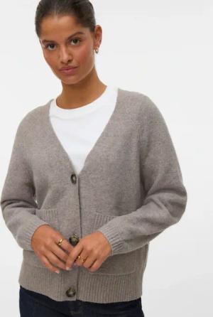 Vero Moda Strickjacke "VMBOOM LS V-NECK BUTTON CARDIGAN GA NOOS"