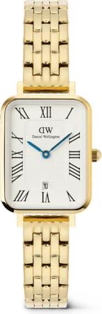 Daniel Wellington DW Uhr Quadro Roman Numerals Date 5-link Gold 20x26mm