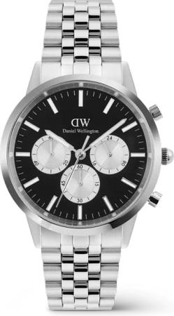 Daniel Wellington DW Uhr Iconic Chronograph Arch 5-Link Onyx Panda Silver 42mm