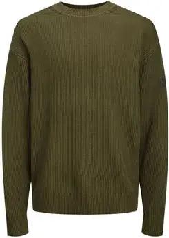 Jack & Jones  Pullover 12242589 SURFACE CREW-OLIVE NIGHT