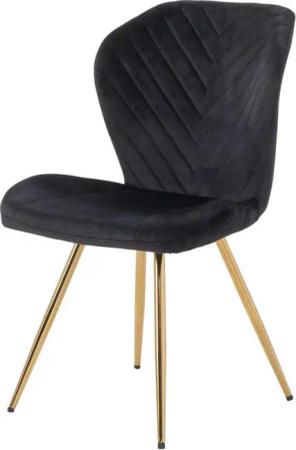 Stuhl schwarz gold Metall Samt
