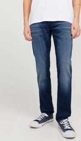 Jack & Jones Tapered-fit-Jeans "JJIMIKE mit Stretch, Used-Look und bequemer Passform", mit Abriebeffekten