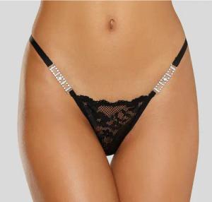 petite fleur gold String, mit extravaganten Glitzeraccessoires