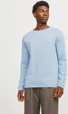 Jack & Jones Rundhalspullover "JJEHILL KNIT CREW NECK NOOS", mit Strukturstrick