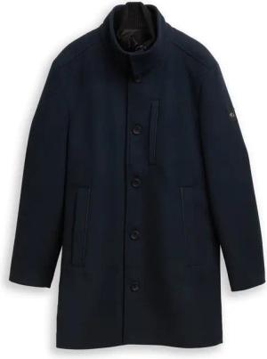 TOM TAILOR Herren 2-in-1 Wollmantel mit abnehmbarer Innenjacke, blau, Uni, Gr. XL