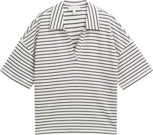 TOM TAILOR Damen Boxy Fit T-Shirt mit Polokragen, blau, Gestreift, Gr. M