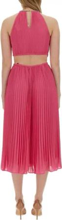 Michael Kors - Pleated Georgette Dress With Cut-Out Details - Größe M - pink